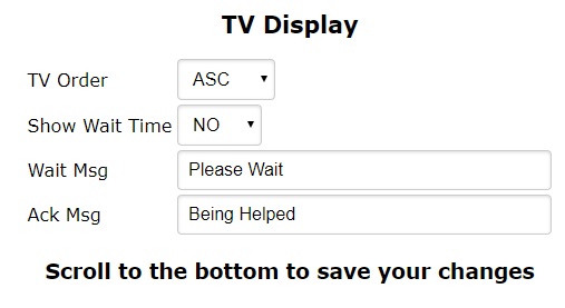 Probation Check In TV display settings